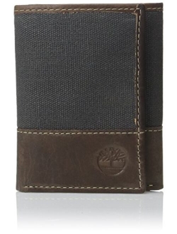 Men's Canvas & Leather Trifold Wallet