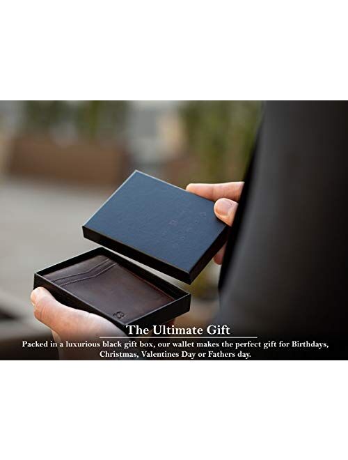 SERMAN BRANDS Money Clip Wallet - Mens Wallets slim Front Pocket RFID Blocking Card Holder Minimalist Mini Bifold