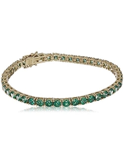 Platinum or Gold Plated Sterling Silver Round-Cut Tennis Bracelet made with Swarovski Zirconia