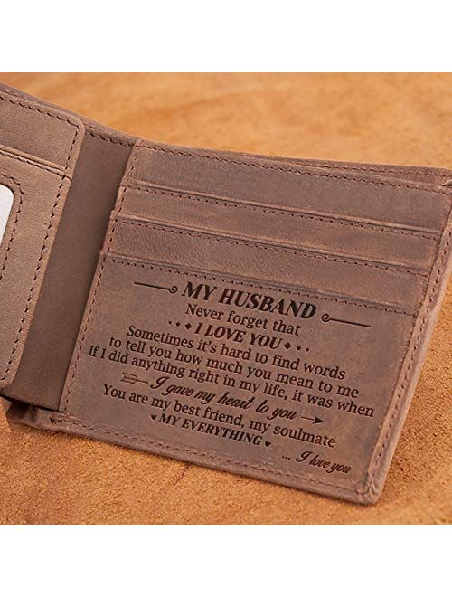 Husband Engraved Bifold Wallet - You Are My Everything - Best Birthday, Anniversary Gift for Your Love (W04-010-WifHus)