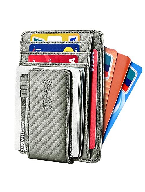 Zitahli Slim & Minimalist Bifold Front Pocket Wallet with Strong Magnet Money Clip for men,RFID Blocking & Anti-magnetic