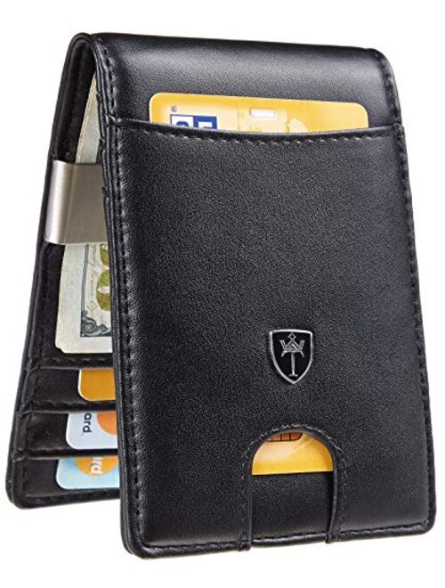 Tipmile Mens RFID Blocking Bifold Wallet with Money Clip Credit Card Holder