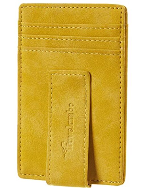 Travelambo Money Clip Front Pocket Wallet Slim Minimalist Wallet RFID Blocking