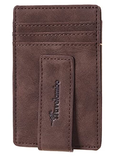 Travelambo Money Clip Front Pocket Wallet Slim Minimalist Wallet RFID Blocking