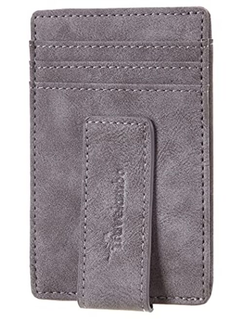 Travelambo Money Clip Front Pocket Wallet Slim Minimalist Wallet RFID Blocking