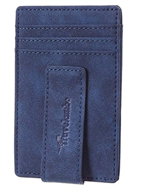 Travelambo Money Clip Front Pocket Wallet Slim Minimalist Wallet RFID Blocking