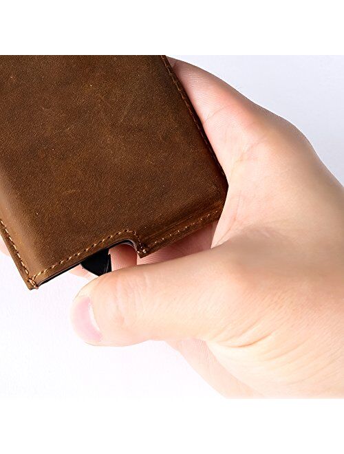 Dinghao RFID Blocking Slim Money Clip Aluminum Wallet Automatic Pop-up Card Case