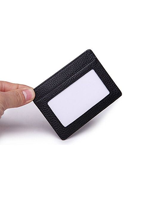 MEKU Slim Leather Wallet Credit Card Case Sleeve Card Holder With ID Window