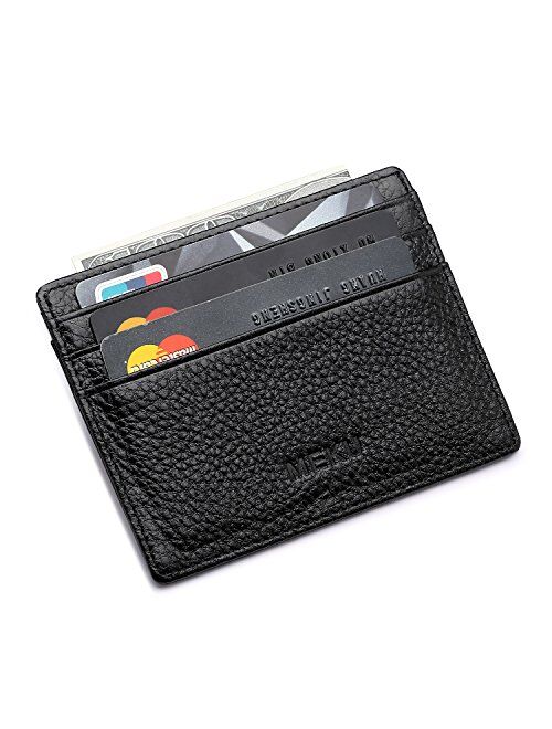 MEKU Slim Leather Wallet Credit Card Case Sleeve Card Holder With ID Window