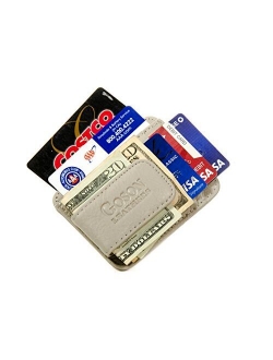 Goson Mens Leather Front Pocket Card Holder Wallet with Magnetic Money Clip