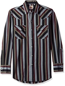 ELY CATTLEMAN Men's Long Sleeve Stripe Western Shirt