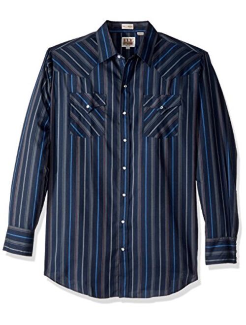 ELY CATTLEMAN Men's Long Sleeve Stripe Western Shirt