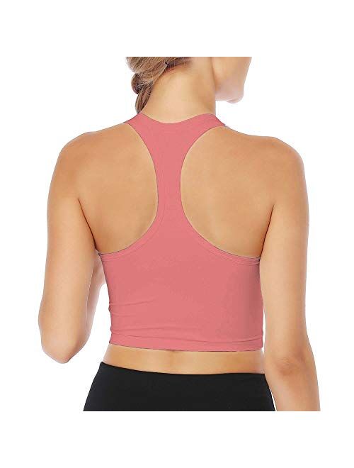 UOTJCNR Women Racerback Sports Bra Padded Seamless Crop Top Yoga Workout Tank top Bra