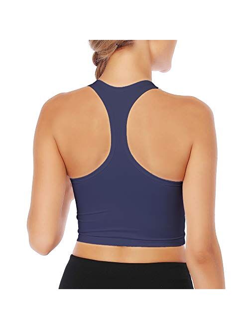 UOTJCNR Women Racerback Sports Bra Padded Seamless Crop Top Yoga Workout Tank top Bra