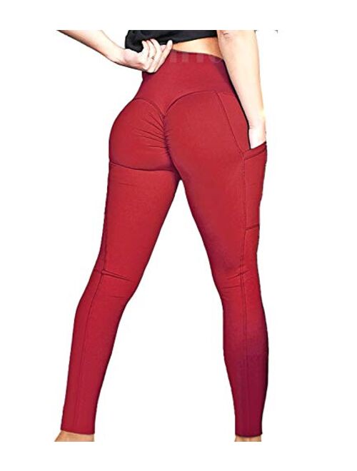 FITTOO Women Butt Lift Ruched Sport Workout Sexy High Waist Tight Leggings