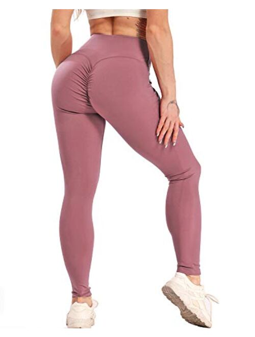 FITTOO Women Butt Lift Ruched Sport Workout Sexy High Waist Tight Leggings