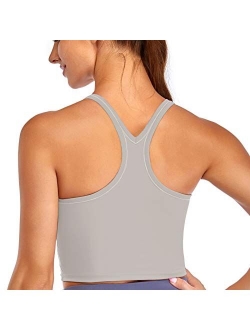 Womens Sports Bra Racerback Crop Tank Tops Built-in Padded Bra Gym Fitness Workout Yoga Tank Tops