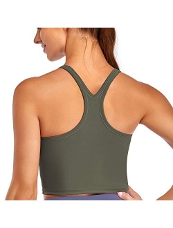 Womens Sports Bra Racerback Crop Tank Tops Built-in Padded Bra Gym Fitness Workout Yoga Tank Tops