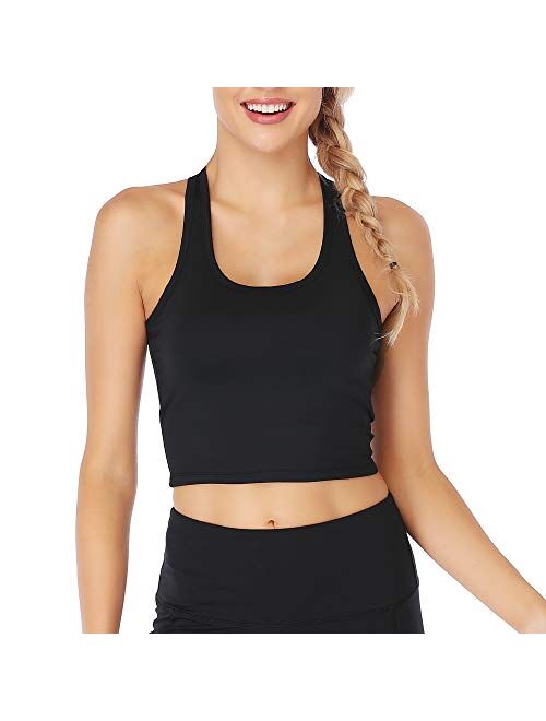 MODVICA Sports Bra Women Racerback Padded Crop Top Support Yoga Workout Tank top