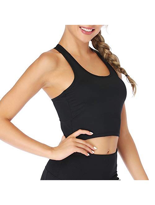 MODVICA Sports Bra Women Racerback Padded Crop Top Support Yoga Workout Tank top