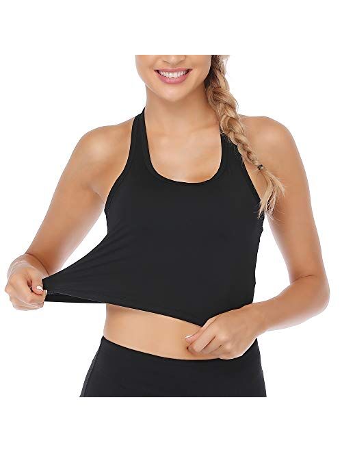 MODVICA Sports Bra Women Racerback Padded Crop Top Support Yoga Workout Tank top