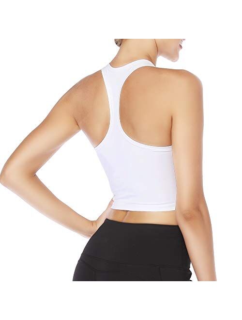 MODVICA Sports Bra Women Racerback Padded Crop Top Support Yoga Workout Tank top