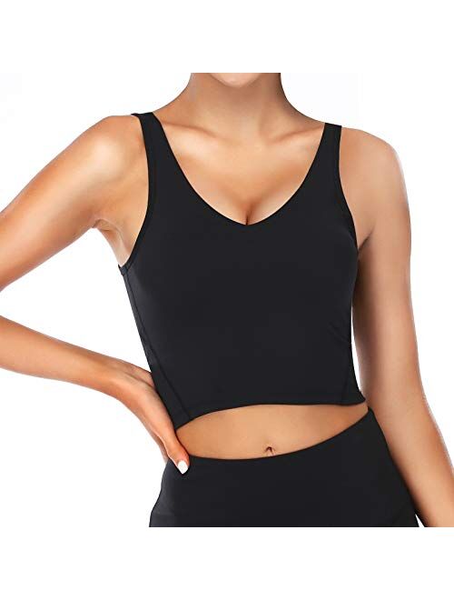 MITALOO Women Sports Bra Camisole Removable Wirefree Padded Bra Yoga Tank Tops Fitness Workout Running Top