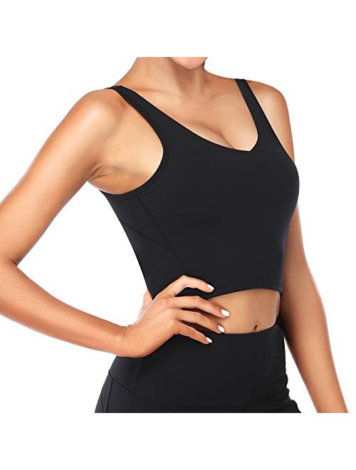 MITALOO Women Sports Bra Camisole Removable Wirefree Padded Bra Yoga Tank Tops Fitness Workout Running Top