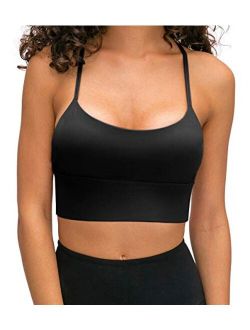 Holure Women Padded Sports Bra Fitness Workout Running Shirts Yoga Tank Top