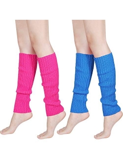 80s Women Knit Leg Warmers Ribbed Leg Warmers for Party Accessories