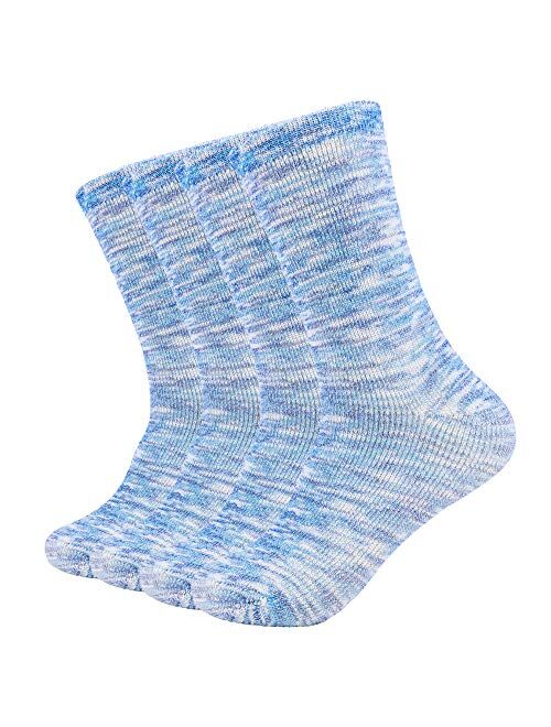 EnerWear 4P Pack Women's Merino Wool Outdoor Hiking Trail Crew Sock