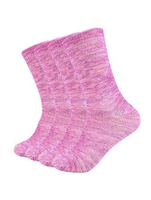 EnerWear 4P Pack Women's Merino Wool Outdoor Hiking Trail Crew Sock