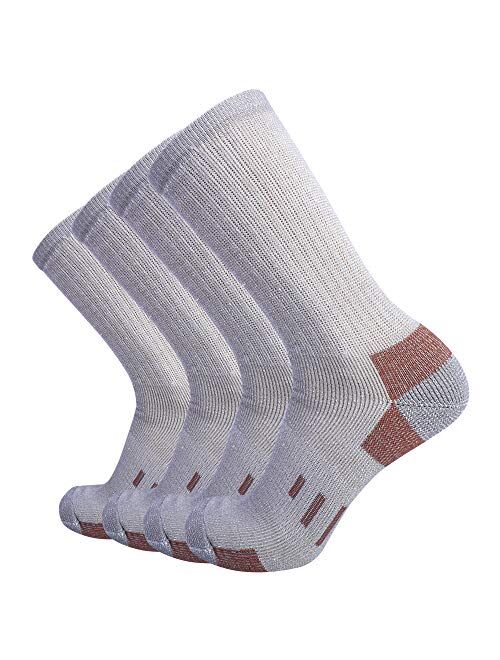 EnerWear 4P Pack Women's Merino Wool Outdoor Hiking Trail Crew Sock