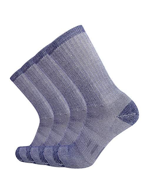 EnerWear 4P Pack Women's Merino Wool Outdoor Hiking Trail Crew Sock