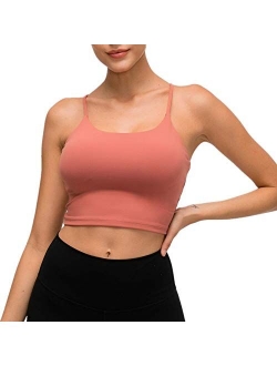 MITALOO Women Sports Bra Tank Top, Fitness Workout Padded Bra Yoga Bra Camisole Crop Top