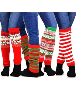 TeeHee Gift Box Women's Fashion Leg Warmers or Leg Warmers with Boot Topper combo Assorted Multi Pair