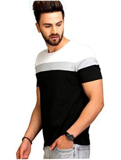 AELOMART Men's Cotton Short Sleeve Crew Neck T-Shirt