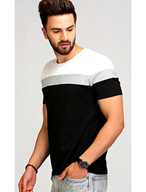 AELOMART Men's Cotton Short Sleeve Crew Neck T-Shirt