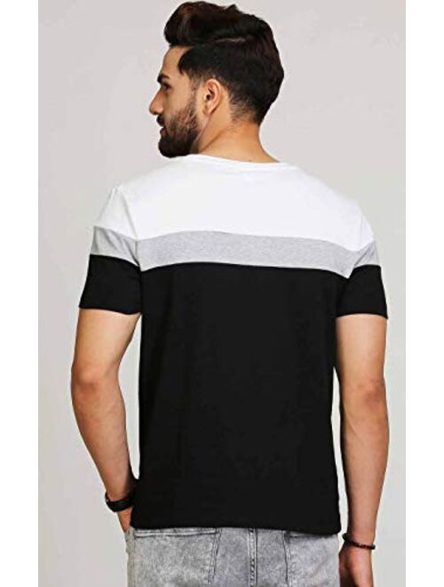 AELOMART Men's Cotton Short Sleeve Crew Neck T-Shirt