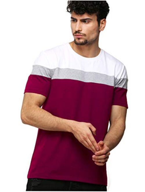 AELOMART Men's Cotton Short Sleeve Crew Neck T-Shirt