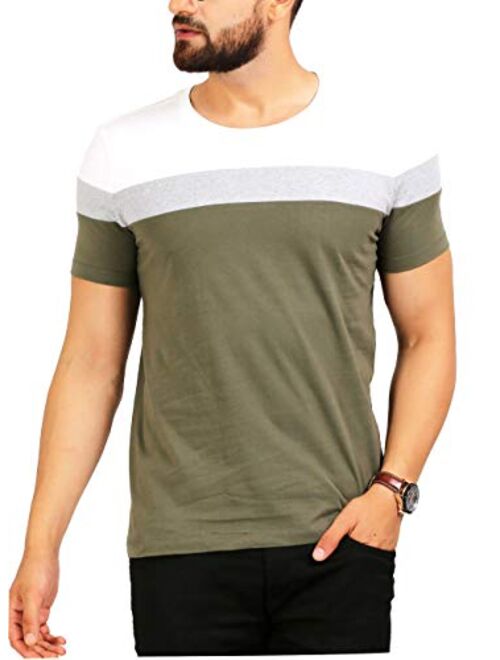 AELOMART Men's Cotton Short Sleeve Crew Neck T-Shirt