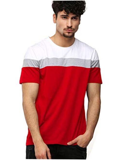 AELOMART Men's Cotton Short Sleeve Crew Neck T-Shirt