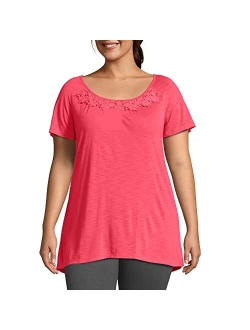 Women's Plus Size Crochet Trim Tunic