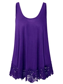 Plus Size Swing Lace Flowy Tank Top for Women