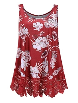 Plus Size Swing Lace Flowy Tank Top for Women