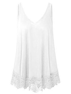 Plus Size Swing Lace Flowy Tank Top for Women