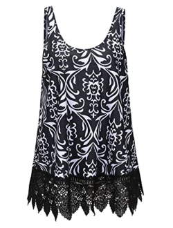 Plus Size Swing Lace Flowy Tank Top for Women