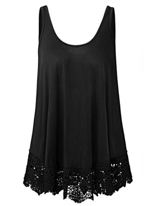 Plus Size Swing Lace Flowy Tank Top for Women