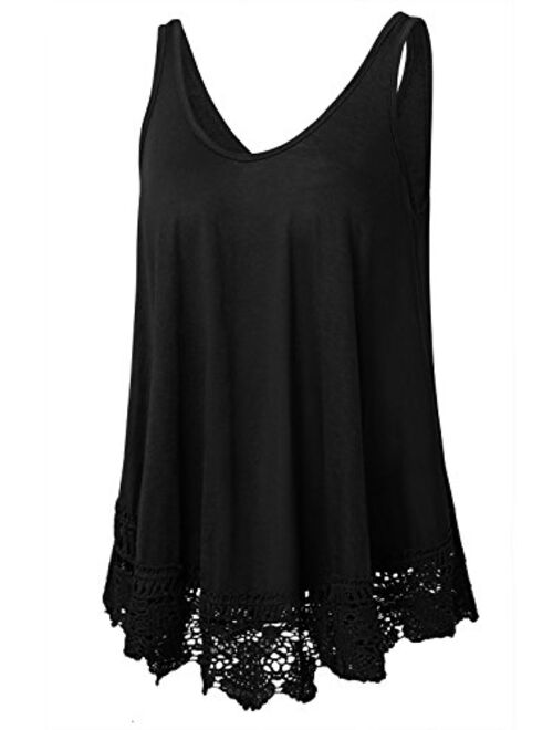 Plus Size Swing Lace Flowy Tank Top for Women