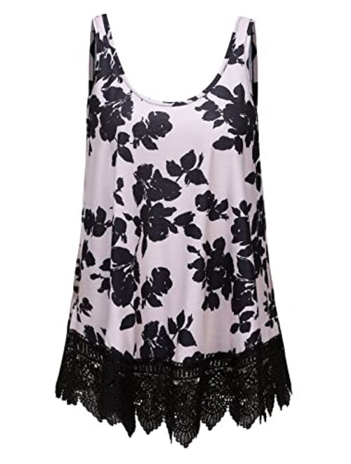 Plus Size Swing Lace Flowy Tank Top for Women